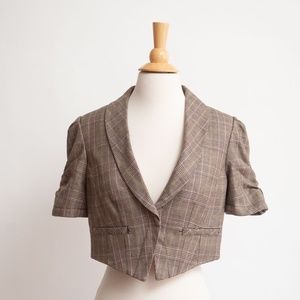 Vintage Millard Fillmore Cropped Plaid Y2K Jacket